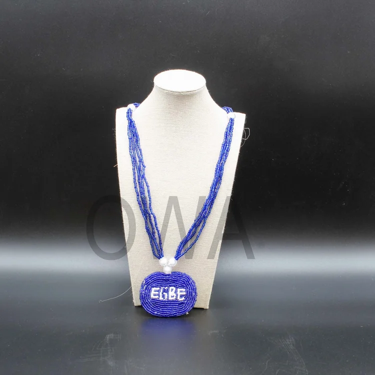 Egbe Necklace With Pendant - Blue/White