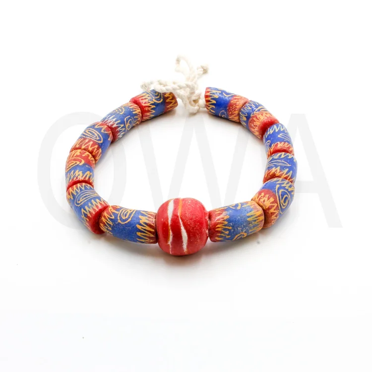 Mami Watta Choker - Authentic Traditional Glass Beads - Red